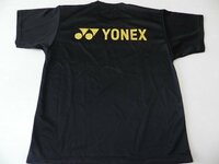 YONEX/ヨネックス製！【★ブラック！ゴールド・ロゴ！■テニス・バドミントンに！】ウエア・Tシャツ！/Sサイズ