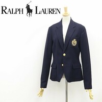 国内正規品◆RALPH LAUREN ラルフローレン ウール エンブレム 金釦 紺ブレザー ジャケット ネイビー 11