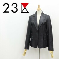 ◆23区 ラムレザー 羊革 2釦 ジャケット 黒 ブラック 38