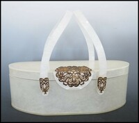50's WILARDY社『ルーサイトバッグ 鏡付』ウィラーディ ホワイト Vintage Lucite Handbags 1950年代 ビンテージ 271a