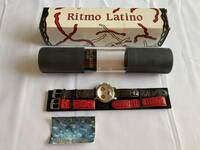 Ritmo Latino リトモラティーノ メンズ腕時計 made in italy クロノグラフ ホワイト文字盤 クォーツ クロコベルト 稼働品 交換ベルト付き