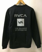 ◆国内正規 RVCA ルーカ ロゴ　リフレクター　デザイン クルーネック スウェット　トレーナー 黒 サイズS　美品