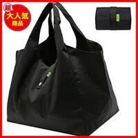 ★ブラック(L)★ GOKEI エコバッグ コンビニバッグ 買い物バッグ 折りたたみ 大容量 防水素材 軽量 買い物袋 コンパクト 収納