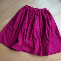 子供 衣類 １５０ スカート ボトムス ひざ丈 赤系 濃いピンク インナーパンツ付きスカート エンジ