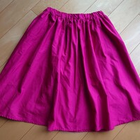 子供 衣類 １５０ ウエストゴム スカート ボトムス インナーパンツ付きスカート 赤紫 エンジ 赤 濃いピンク 150 