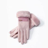手袋 レディース 暖かい てぶくろ ウール混 厚手 グローブ タッチパ対応 五本指 裏起毛 可愛い 防風防寒 クリスマス プレゼント ピンク