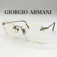 GIORGIO ARMANI ジョルジオ アルマーニ 度入り メガネ サングラス メガネフレーム 眼鏡 アイウェア フチなし YBX056