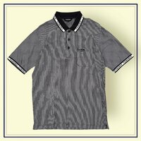 renoma sports club レノマ 半袖 ポロシャツ ストライプ ロゴ刺繍 サイズ 95/ブラック 系/メンズ