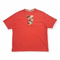 santa fe サンタフェ ヘンリーネック キーネック デザイン 半袖 Tシャツ カットソー 56 /オレンジ系/メンズ/日本製/大きいサイズ