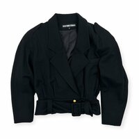 49 AV JUNKO SHIMADA ジュンコシマダ デザイン ウールジャケット ベルト付き サイズ 9 /ブラック レディース 日本製