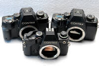 CONTAX コンタックス製 昔の高級一眼レフカメラ（159ボディ+STボディ+STボディ）3台まとめて 希少品 ジャンク