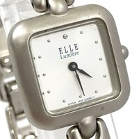 ELLE エル Lumiere 腕時計 クオーツ アナログ スクエア シルバー おしゃれ レディース ウォッチ コレクション 電池交換済み 動作確認済み