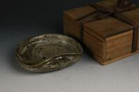 江戸時代初期 鼠志野 片口鉢 時代箱 資産家様所蔵品 a422
