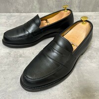 美品【REGAL】26.0cm コインローファー シボ革 ビジネスシューズ リーガル 革靴 ブラック 黒