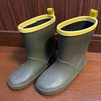 【20.0】レインブーツ 長靴 レインシューズ 防水 キッズ カーキ色　グリーン系　オリーブグリーン