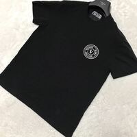 VERSACE JEANS COUTURE 半袖シャツ Tシャツ サイズ M ブラック/黒 ロゴ メンズ ヴェルサーチ ジーンズクチュール カットソー