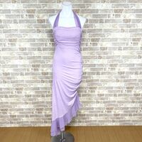 1円 ドレス SILVER ASH ホルターネックドレス M 薄紫 カラードレス キャバドレ 発表会 イベント　中古４６４５