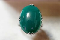 399 天然瑪瑙 緑石 リング 指輪 ヴィンテージ アクセサリー SILVER刻印 アンティーク 天然石 色石 宝石 カラーストーン 装飾品