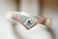 397 天然ダイヤモンド シルバー リング 指輪 ヴィンテージ アクセサリー SILVER 950刻印 シルバージュエリー 宝石 装飾品