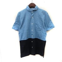 ボイコット BOYCOTT シャツ バイカラー 半袖 3 水色 紺 ネイビー /YI メンズ