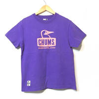 【送料無料】チャムスTシャツ/XSサイズ　紫　ペンギンロゴ　CHUMS　コットンTee