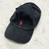 POLO RALPH LAURENラルフローレン POLO 帽子 キャップ ブラック ワンポイント 刺繍ロゴ ポニーロゴ　シンプル 6410AM