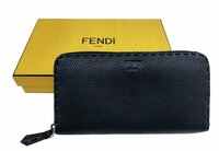 極美品！FENDI【フェンディ】8M0299 セレリア レザー ラウンドファスナー長財布 （4567）