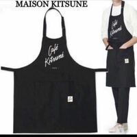 新品未使用メゾンキツネカフェキツネcafe kitsune Maison kitsuneエプロン黒ブラック