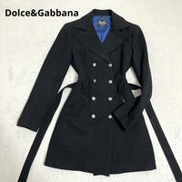 460 Dolce&Gabbana ドルチェアンドガッバーナ トレンチコート ブラック XS ベルト付