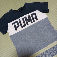 130cm 　PUMA　プーマ　半袖Tシャツ　ホワイト＆ブラック