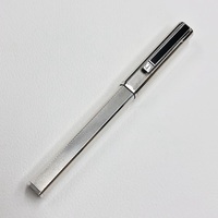 【ITWEHXO3V8UP】美品 dunhill ダンヒル 万年筆 ペン先750 K18 キャップ式 シルバー925