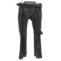 【PRICE DOWN】MASTERMIND JAPAN ベルト デザイン レザー ボンテージ パンツ ブラック メンズS
