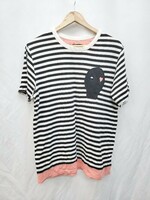 ◇ TSUMORI CHISATO ツモリチサト ボーダー ワッペン 半袖 Tシャツ カットソー 表記なし ホワイト ブラック レディース P