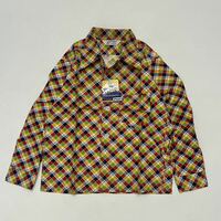 k392 デッドストック ビンテージ town topic オープンカラー マルチ チェック アーガイル ネル シャツ 10 vintage shirt タウントピック