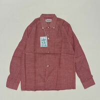 k395 50s 60s デッドストック ビンテージ amberley bd シャツ ボタンダウン ギンガム チェック レッド 赤 キッズ 12 vintage shirt