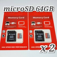 【送料無料】マイクロSDカード 64GB 2枚 class10 2個 microSD microSDXC マイクロSD 高速 MIFLAME 64GB RED-GRAY