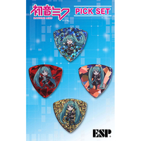 【新品】ESP(イーエスピー) / 初音ミク ホログラムピック 4種セット ステッカー付(全16種中2枚) PS-Miku