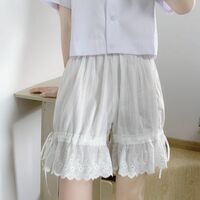 LDL356#ホワイト コットン ドロワーズ ロリィタ メイド服などに Lサイズ