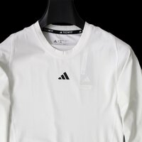 新品 adidas アディダス テックフィット 長袖 Tシャツ L 黒 トップス ロングスリーブ ロンT ゴルフ スポーツ ウェア ホワイト ◆CC2281A
