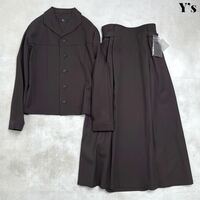 【美品】y's ワイズ Yohji Yamamoto ヨウジヤマモト セットアップ ジャケット ロングスカート タグ付き