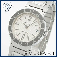 1円～ 3ヶ月保証付き 磨き済み 美品 本物 定番 人気 BVLGARI ブルガリ BB33 SS AUTO ロゴ入り シルバー ボーイズ メンズ レディース 時計