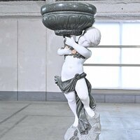 【引取限定】イタリア製 エンゼル ガーデニングオブジェa エンジェル 天使 大理石 ヨーロピアン 高級 重厚 店舗什器 彫刻