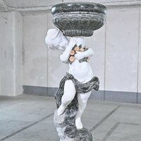 【引取限定】イタリア製 エンゼル ガーデニングオブジェb エンジェル 天使 大理石 ヨーロピアン 高級 重厚 店舗什器 彫刻