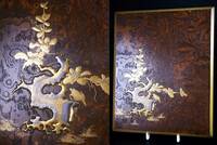 極上なる最高の玉杢　江戸時代中期　木地　金銀高盛蒔絵　内面　総梨子地　翡翠飛蝗文　御硯筥
