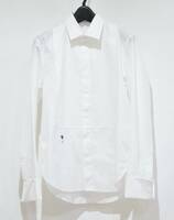Christian Dior クリスチャンディオール BEE 刺繍 コットン ポプリン 長袖 シャツ ブラウス ホワイト F34 Y-30206B