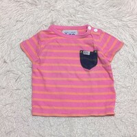 【送料無料】Lee　リー　半袖　Tシャツ　80cm　ボーダー　ピンク　ベビー　子供服