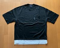ビックシルエット 裾切り替えポケットTシャツ [ コムデギャルソン HOMME ] [2021春夏] [黒×白]