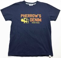 Pherrow's (フェローズ) CREW NECK TEE - UNION MADE - / クルーネックTシャツ 美品 ネイビー size 38(M)