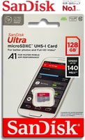 128GB サンディスク microSDXCカード UHS-1 class10 A1対応140MB/s 防水 microSDXCメモリカード SDSQUAB-128G-GN6MN Ultra