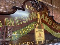 ◆1950年代の大型看板・ジェムソン・ウィスキー、 Jameson・木製看板■ビンテージ・店舗用ディスプレイ・ウィスキー・ワイン・ドリンク
